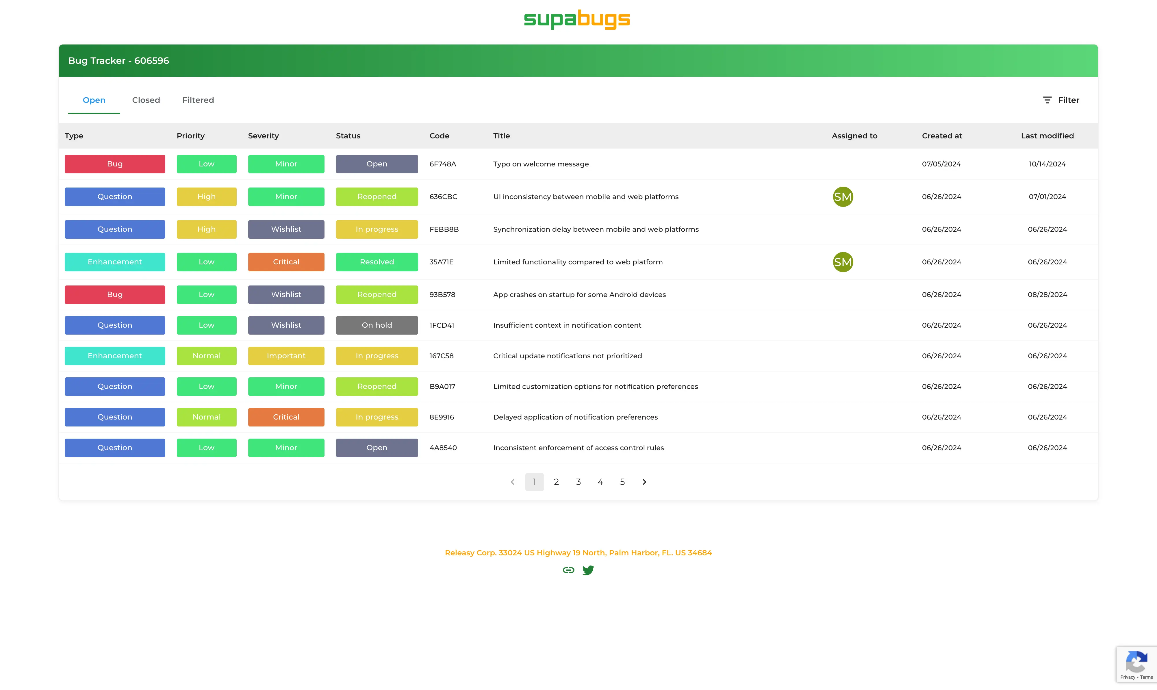 Share all issues with a single click.